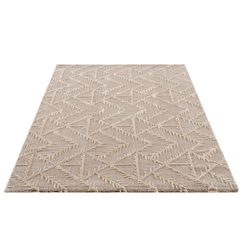 Beige Geometric Tufted Rug