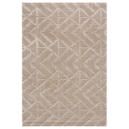 Beige Geometric Tufted Rug