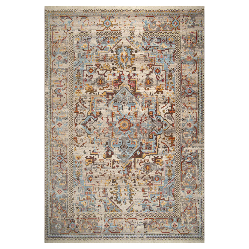 Top view of distressed Mystic Earthy Rug